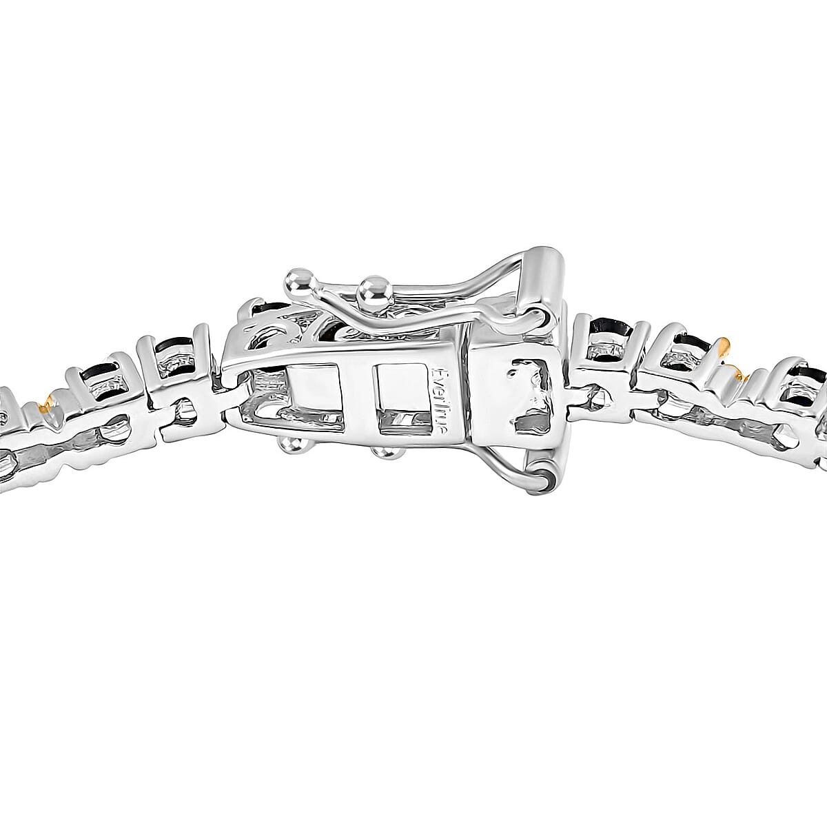 EverTrue Blue Sapphire 6.60 ctw XOXO Bracelet in 18K YG Plated and Platinum Bond (8.00 In) image number 3