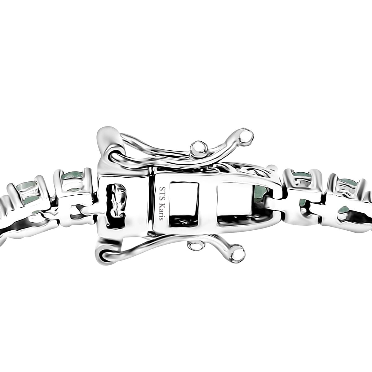 EverTrue Emerald 4.20 ctw Tennis Bracelet 18K YG Plated and Platinum Bo (7.25 In)  image number 3
