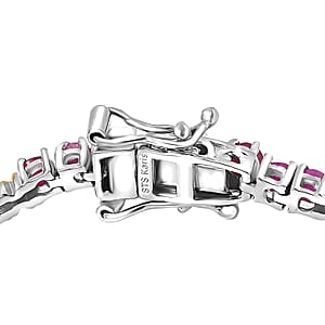 EverTrue Ruby 6.50 ctw XOXO Bracelet in 18K YG Plated and Platinum Bond (7.25 In)