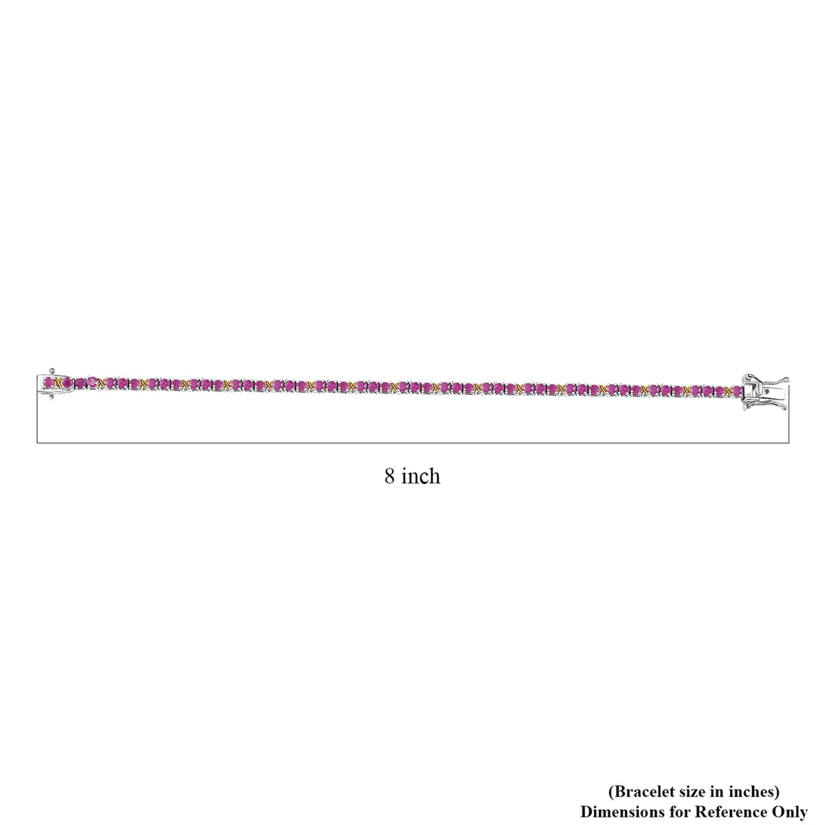 Ever True Ruby 6.50 ctw Bracelet in 18K YG Plated and Platinum Bond (7.25 In) image number 4
