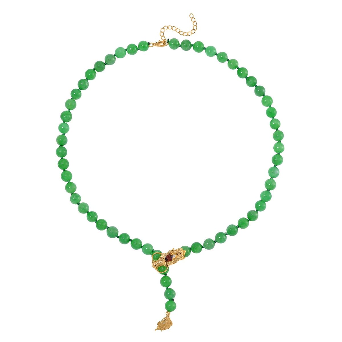 Green Jade (D), Multi Genstone Fancy Necklace with Lobter Lock in 18K Vermeil YG Over Sterling Silver (18 -20 Inches) 220.90 ctw image number 2