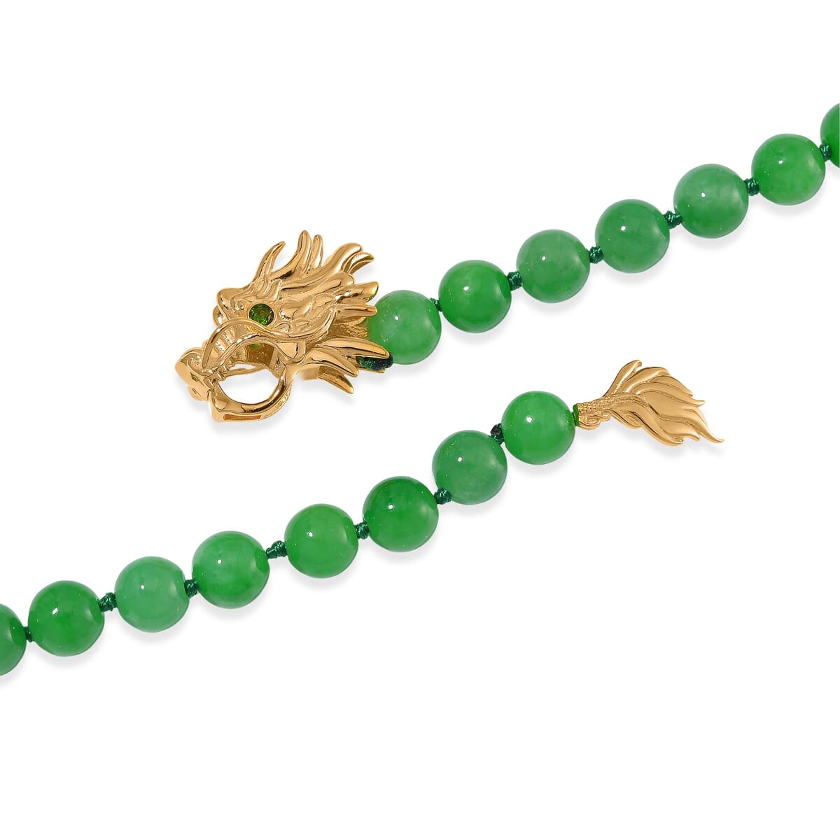 Green Jade (D), Multi Genstone Fancy Necklace with Lobter Lock in 18K Vermeil YG Over Sterling Silver (18 -20 Inches) 220.90 ctw image number 3