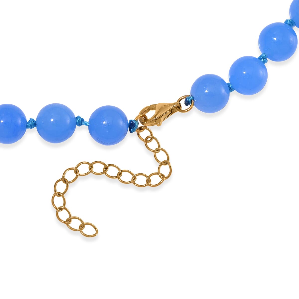 Blue Jade (D) and Multi Gemstone 233.00 ctw Dragon Necklace in 18K Vermeil Yellow Gold Over Sterling Silver 18-20 Inches image number 4