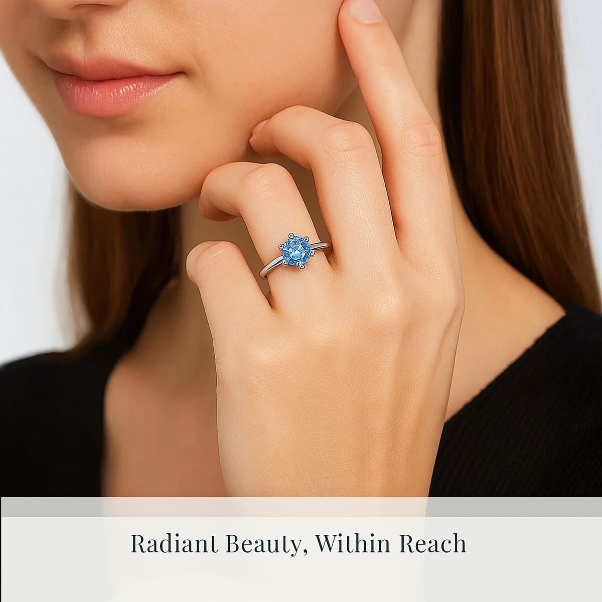 Luxuriant Lab Grown Blue Diamond VS 1.10 ctw Solitaire Ring in Sterling Silver (Size 7.0) image number 1