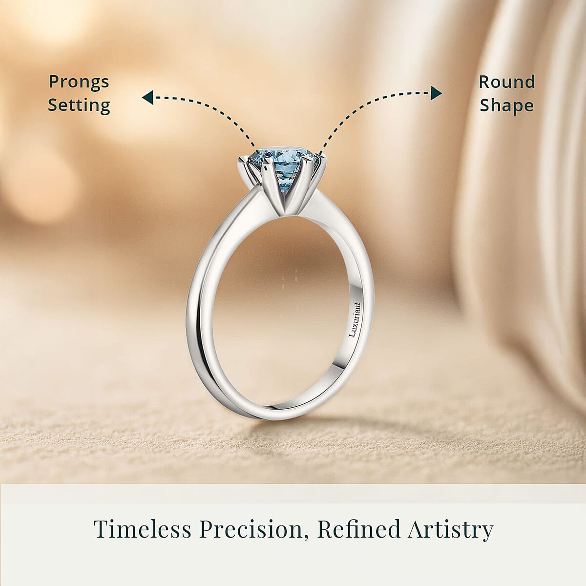 Luxuriant Lab Grown Blue Diamond VS 1.10 ctw Solitaire Ring in Sterling Silver (Size 7.0) image number 4