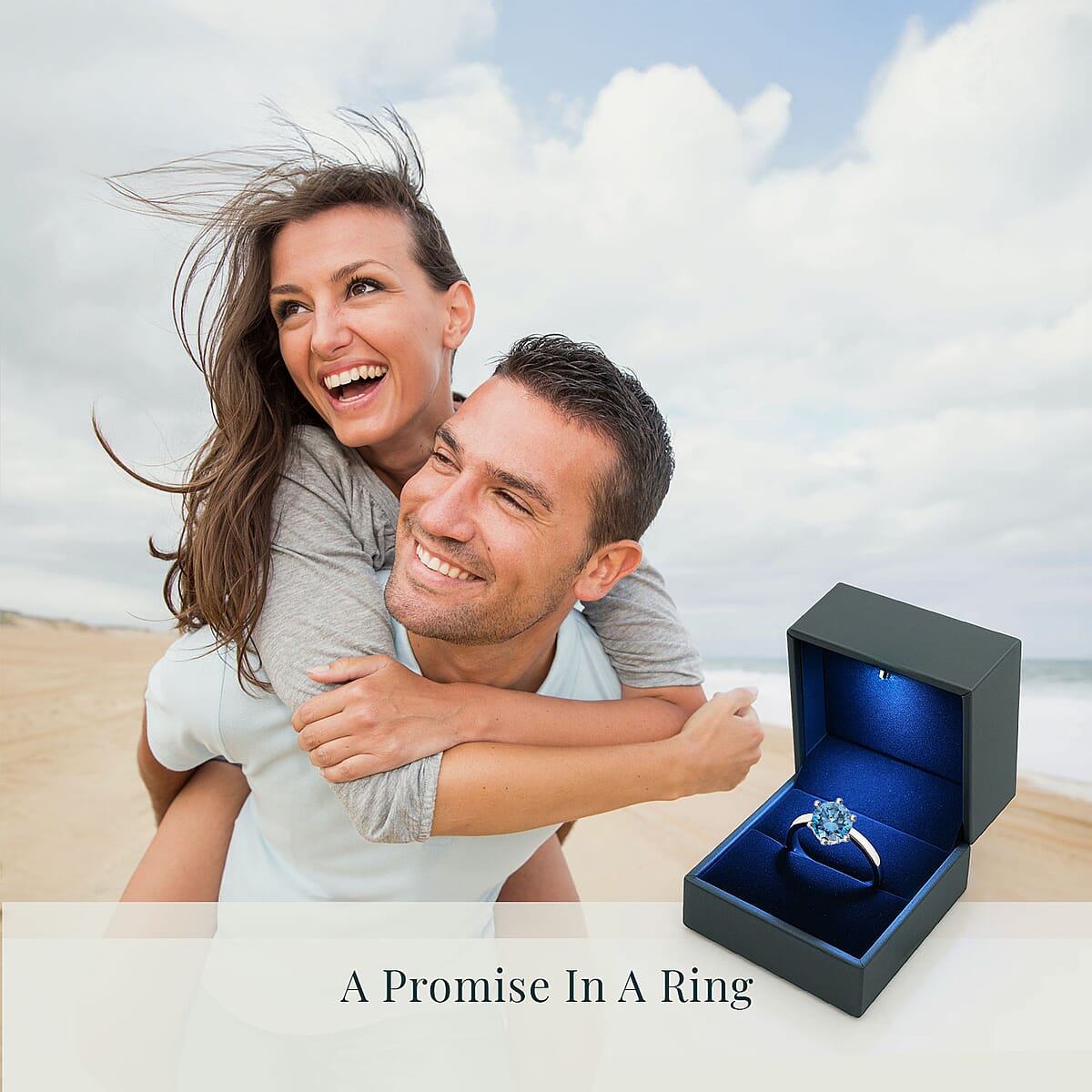 Luxuriant Lab Grown Blue Diamond VS 1.10 ctw Solitaire Ring in Sterling Silver (Size 7.0) image number 5