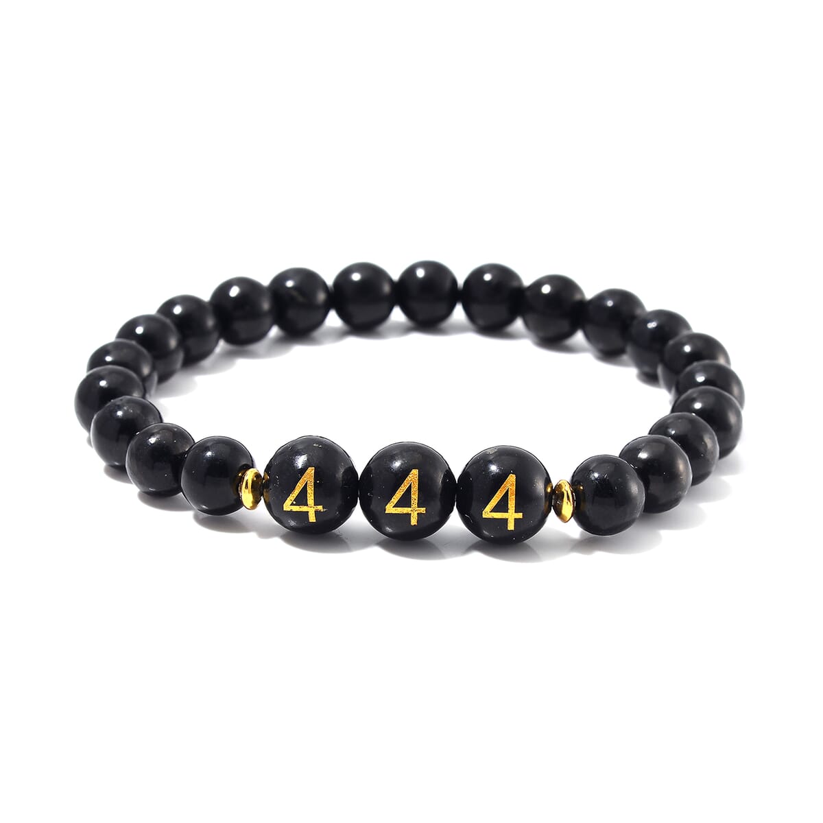 Shungite 8-11mm Beaded Stretch Bracelet in Sterling Silver 87.00 ctw image number 0