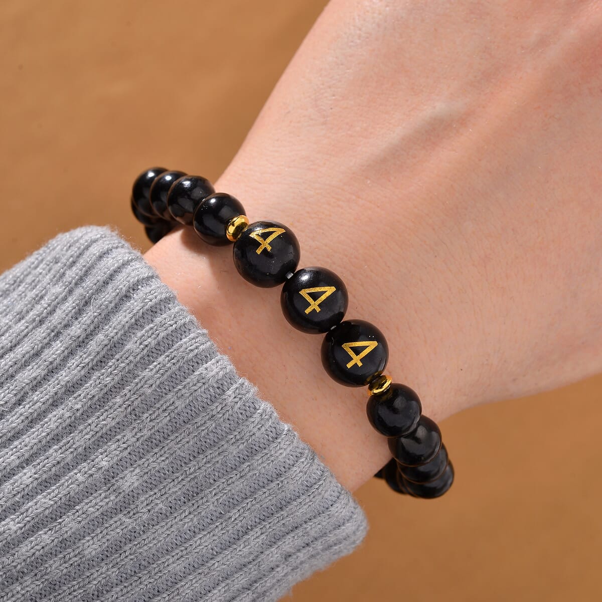 Shungite 8-11mm Beaded Stretch Bracelet in Sterling Silver 87.00 ctw image number 1