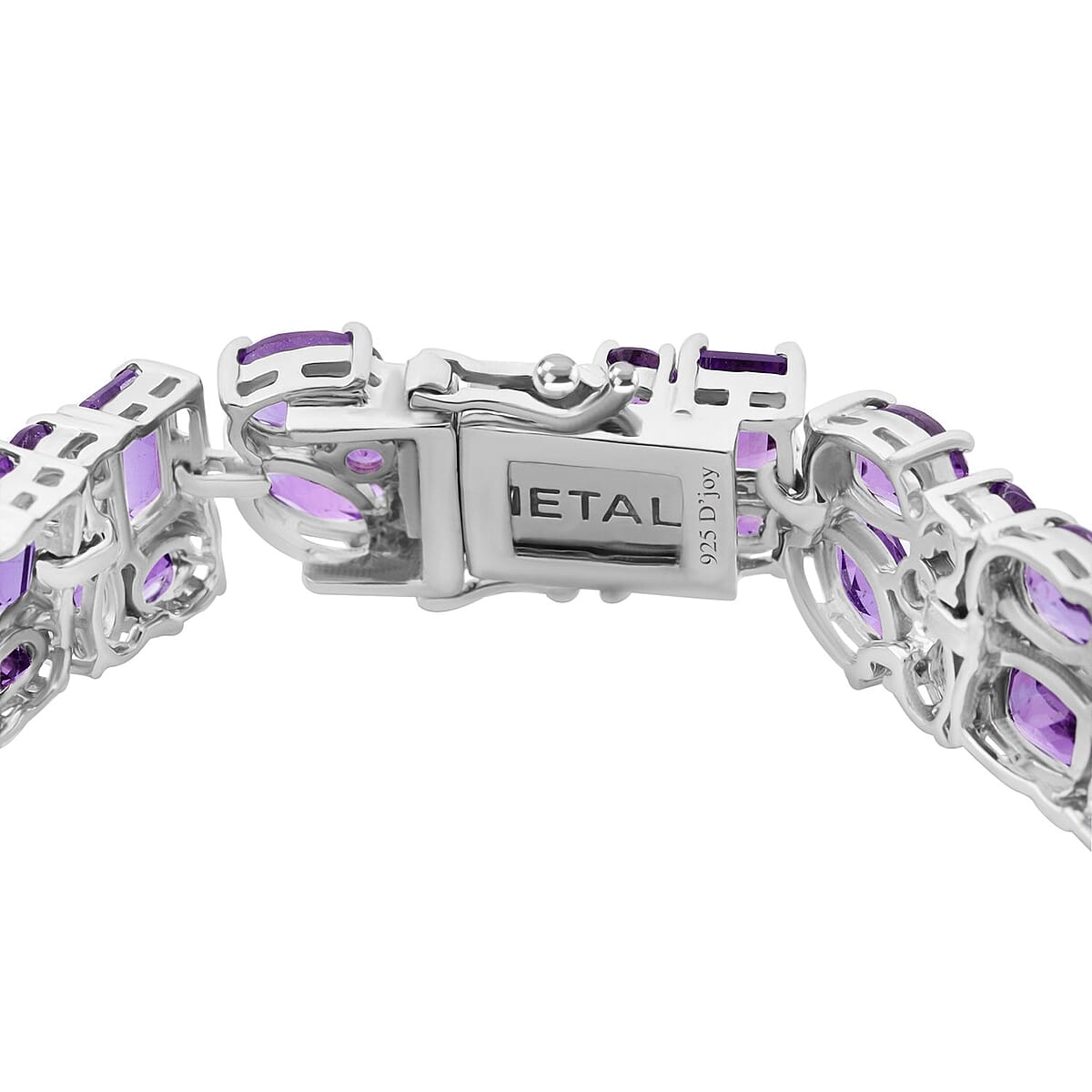 African Amethyst 35.85 ctw Bracelet in Rhodium Over Sterling Silver (8.00 In) image number 2