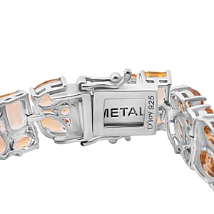 Brazilian Citrine 31.60 ctw Bracelet in Rhodium Over Sterling Silver (7.25 In)