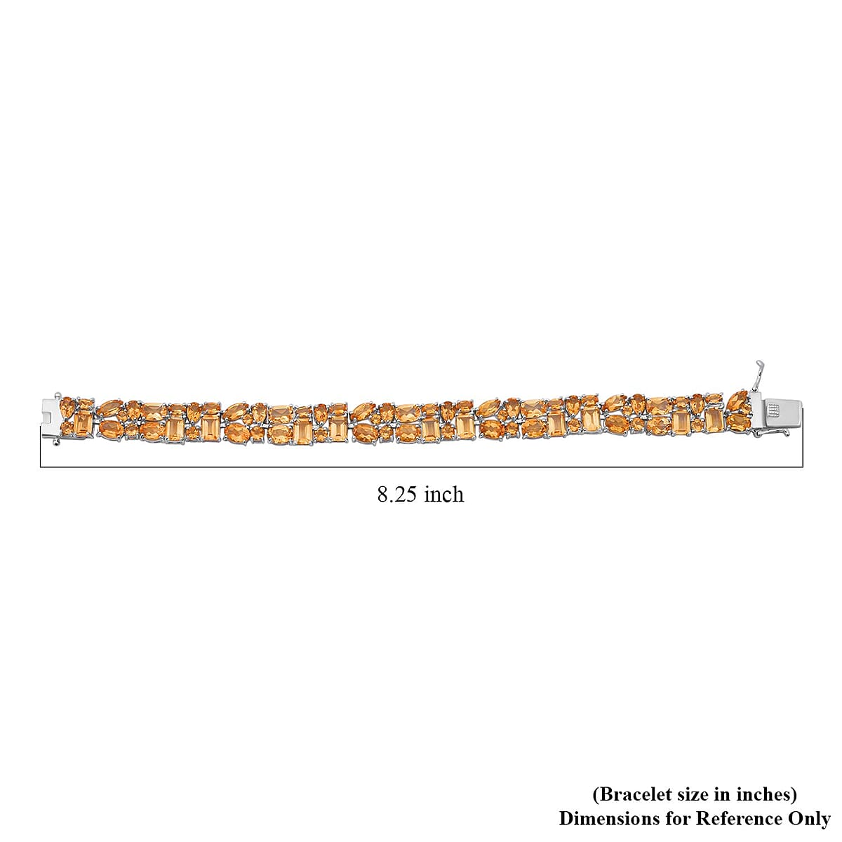 Brazilian Citrine 33.35 ctw Bracelet in Rhodium Over Sterling Silver (8.00 In) image number 4