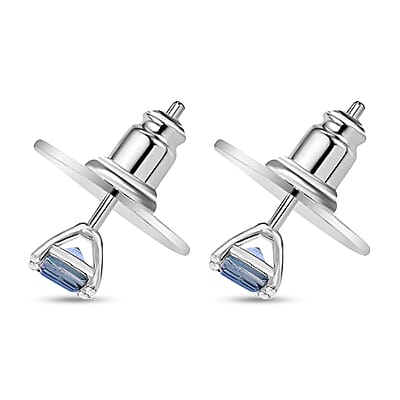 D'Joy Neptune Garden Mystic Topaz 0.85 ctw Solitaire Stud Earrings in Rhodium Over Sterling Silver