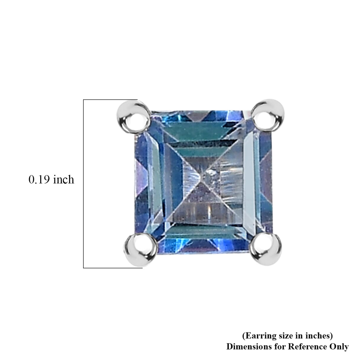Neptune Garden Mystic Topaz 0.85 ctw Solitaire Stud Earrings in Rhodium Over Sterling Silver image number 5