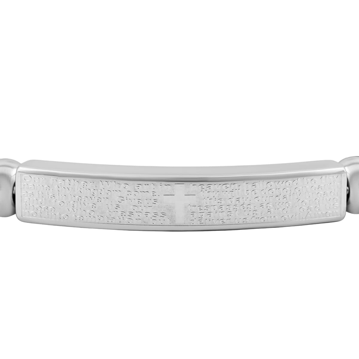 Hematite 109.30 ctw Beaded Adjustable Bracelet in Stainless Steel image number 3