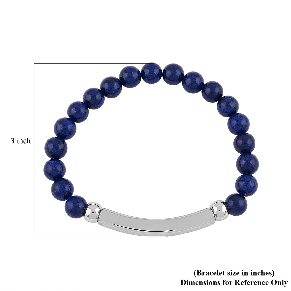 Blue Hematite 44.00 ctw Beaded Adjustable Bracelet in Stainless Steel image number 4