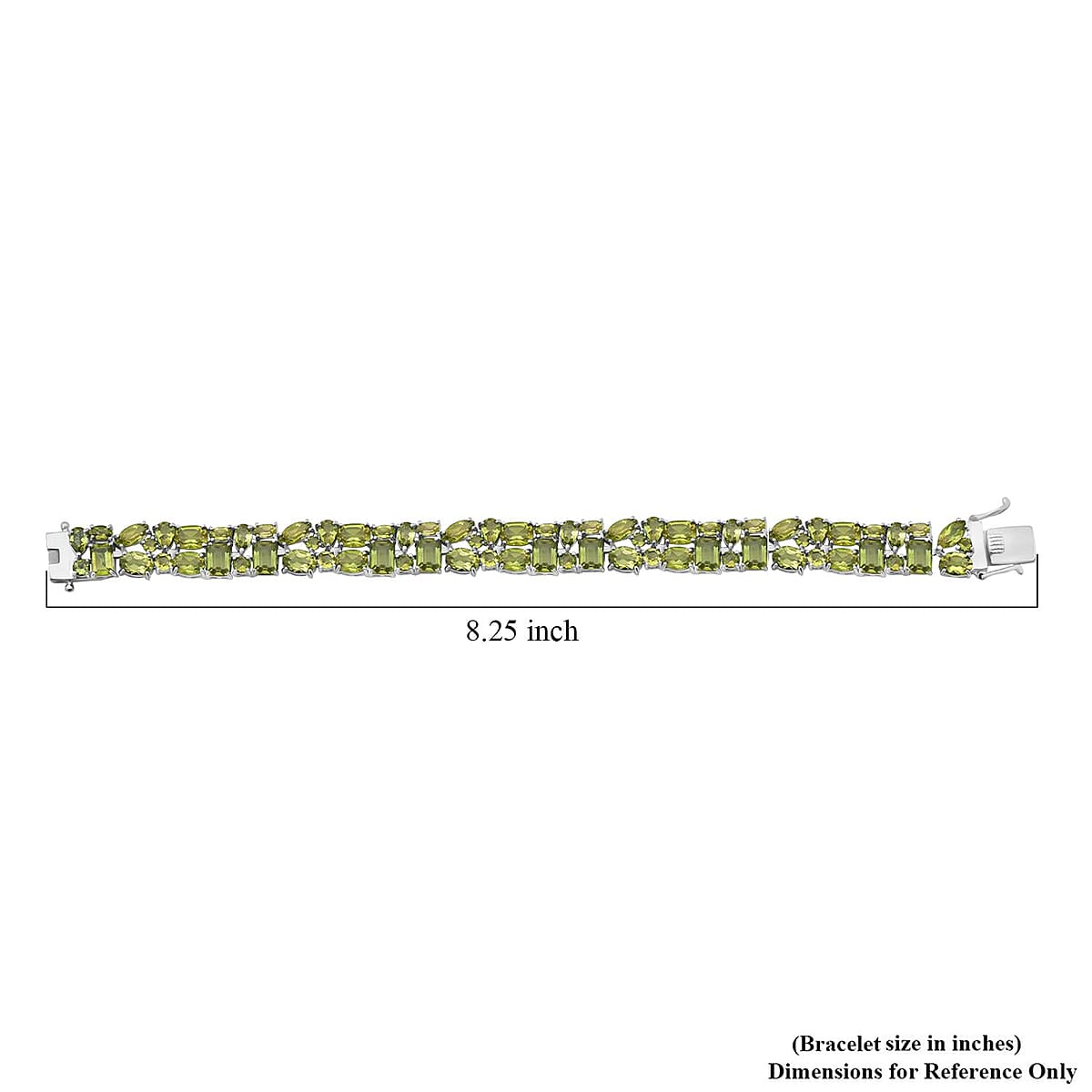 Peridot 36.90 ctw Bracelet in Rhodium Over Sterling Silver (8.00 In) image number 3