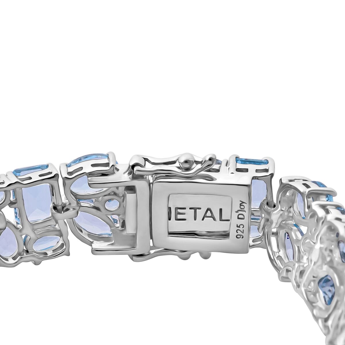 Blue Topaz 38.65 ctw Bracelet in Rhodium Over Sterling Silver (7.25 In) image number 2