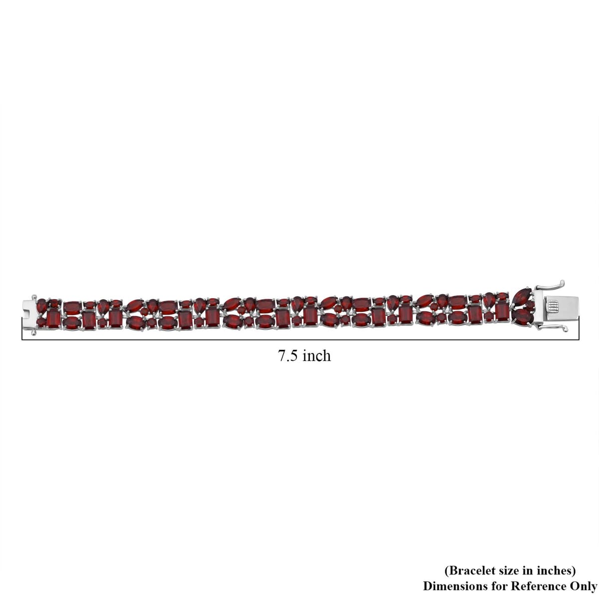 Mozambique Garnet 43.20 ctw Bracelet in Rhodium Over Sterling Silver (7.25 In) image number 3