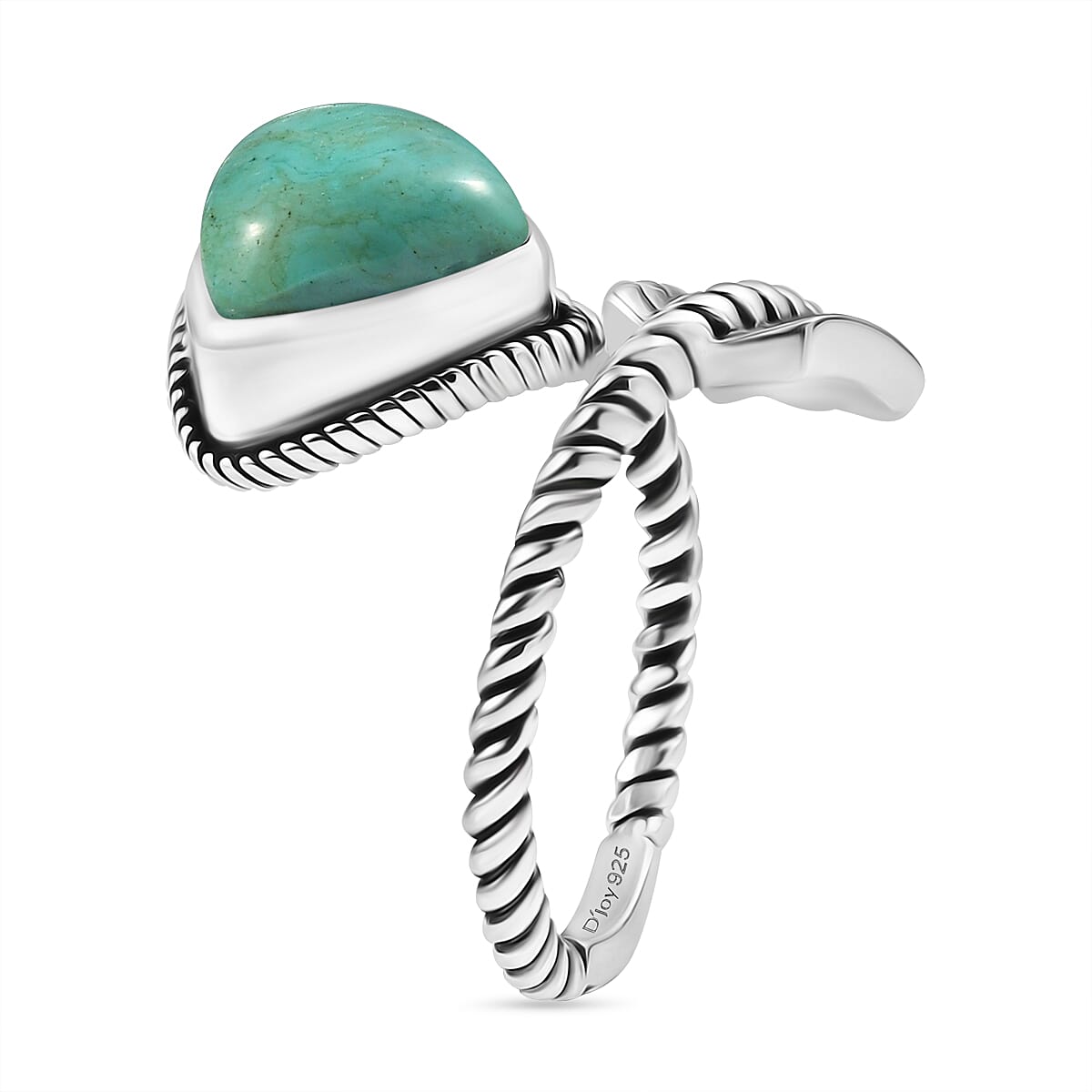 D'Joy Artisan Crafted Royston Turquoise 3.30 ctw Arrow Ring in Sterling Silver (Size 6.0) image number 3