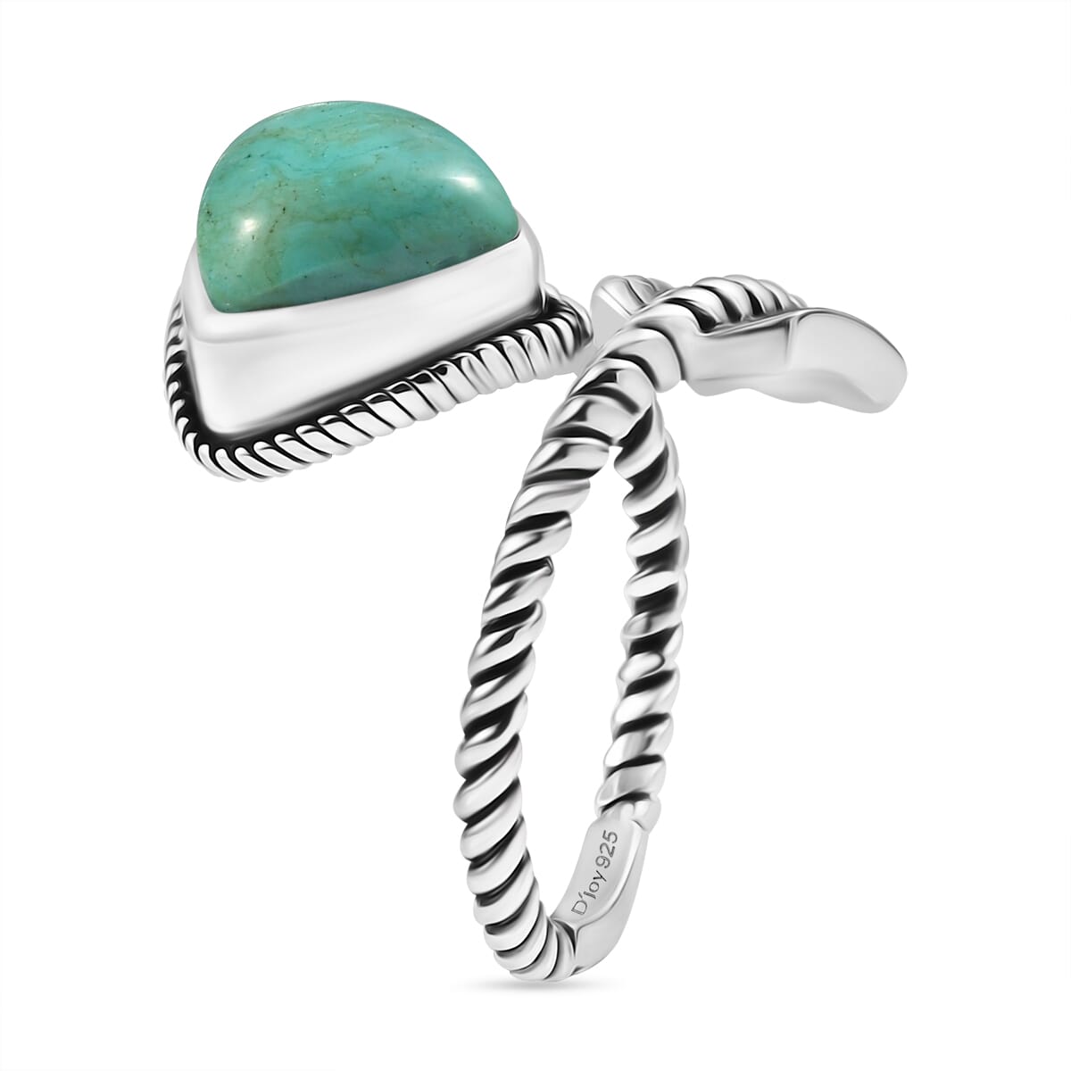 D'Joy Artisan Crafted Royston Turquoise 3.30 ctw Arrow Ring in Sterling Silver (Size 8.0) image number 3