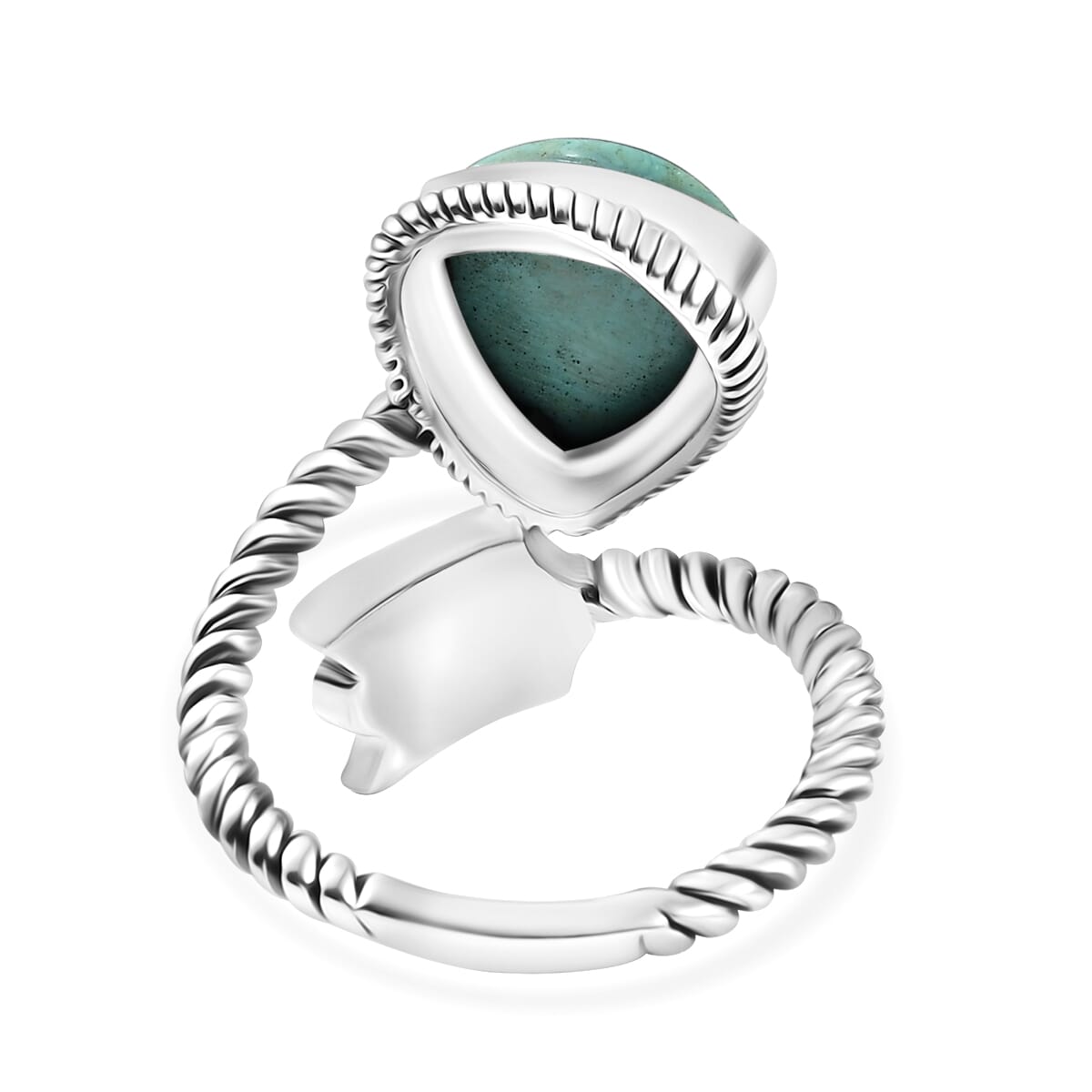 D'Joy Artisan Crafted Royston Turquoise 3.30 ctw Arrow Ring in Sterling Silver (Size 8.0) image number 4
