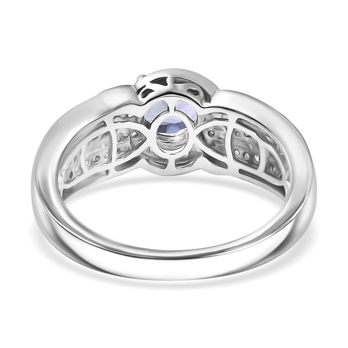 Peacock Tanzanite and Multi Gemstone 1.80 ctw Fluid Elegance Ring in Rhodium Over Sterling Silver (Size 8.0) image number 4