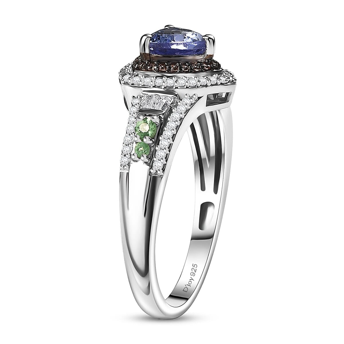 Peacock Tanzanite, Multi Gemstone Ring in Rhodium Over Sterling Silver (Size 10.0) 2.65 ctw image number 3