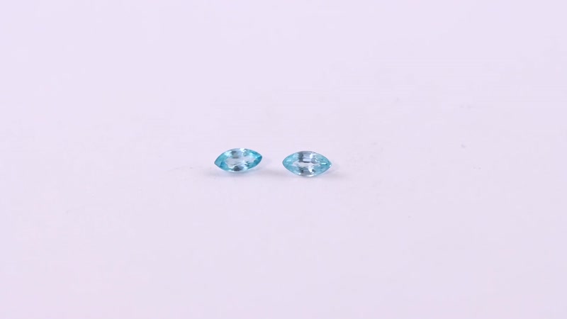 Blue Zircon Set of 2 (Mrq 5x2.5 mm) 0.34 ctw
