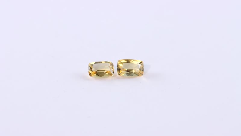 Premium Brazilian Citrine Set of 2 (Cush 6x4 mm) 1.03 ctw