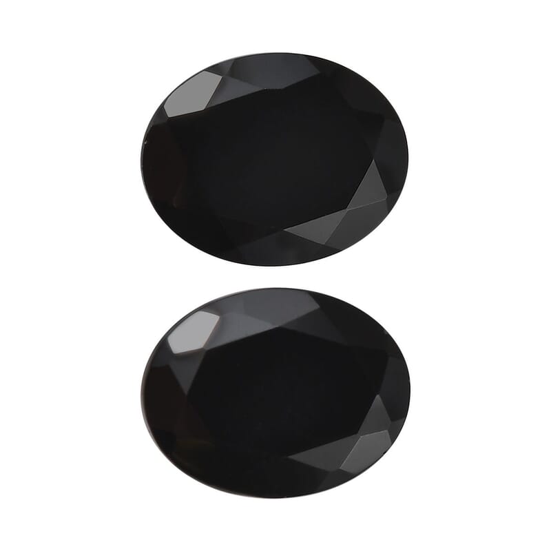 Black Onyx Set of 2 (Ovl 9x7 mm) 3.96 ctw