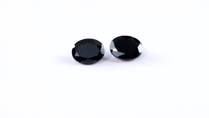 Black Onyx Set of 2 (Ovl 9x7 mm) 3.96 ctw