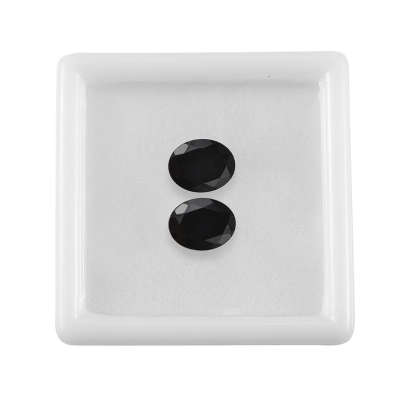 Black Onyx Set of 2 (Ovl 9x7 mm) 3.96 ctw