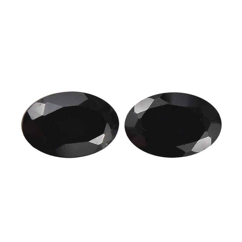 Thai Black Spinel Set of 2 (Ovl 6x4 mm) 1.07 ctw