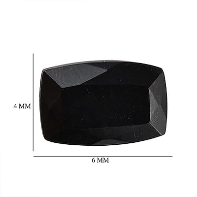 Australian Black Tourmaline Set of 2 (Cush 6x4 mm) 0.97 ctw