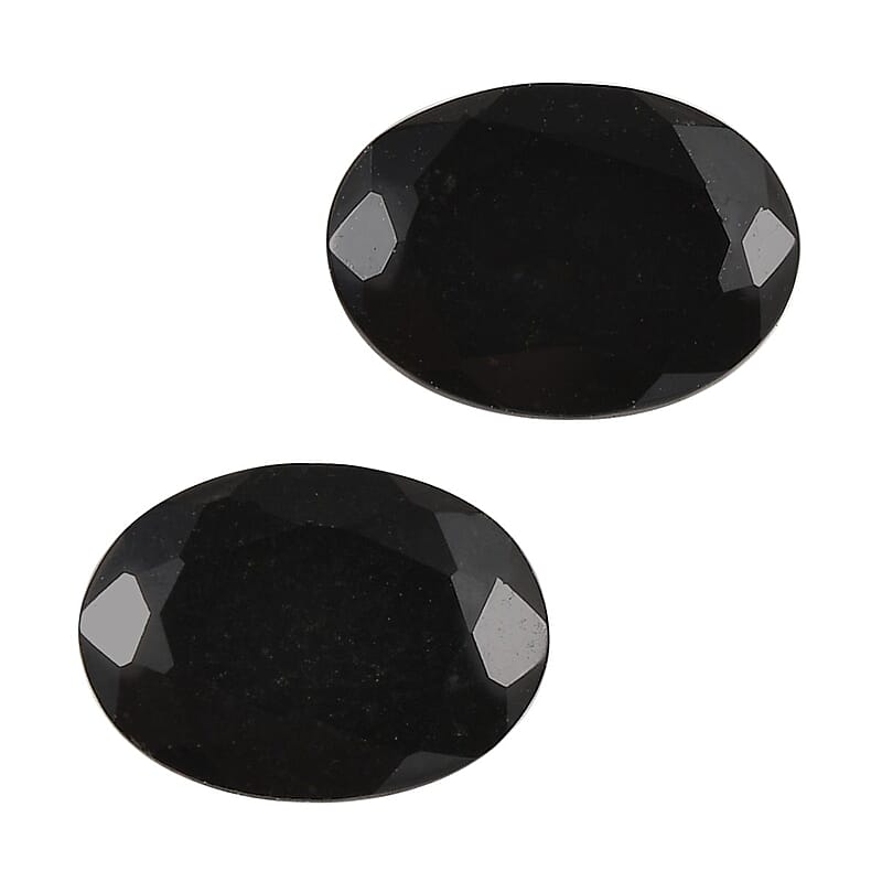 Australian Black Tourmaline Set of 2 (Ovl 7x5 mm) 1.33 ctw