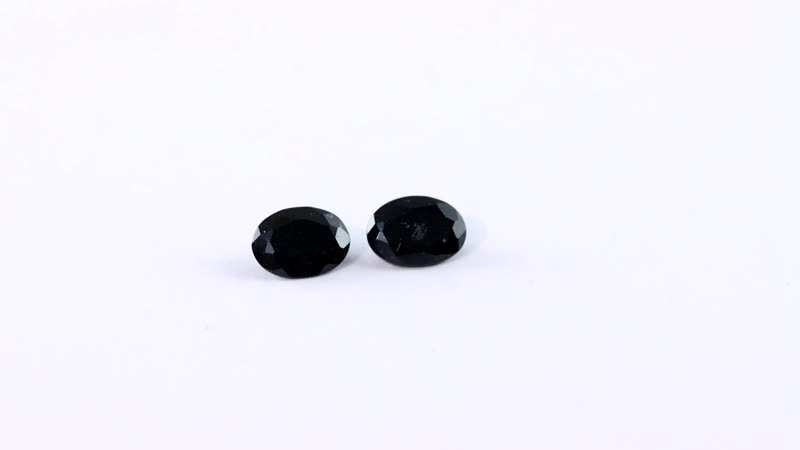 Australian Black Tourmaline Set of 2 (Ovl 7x5 mm) 1.33 ctw