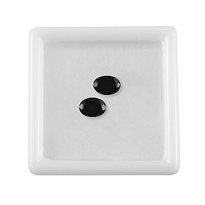 Australian Black Tourmaline Set of 2 (Ovl 7x5 mm) 1.33 ctw