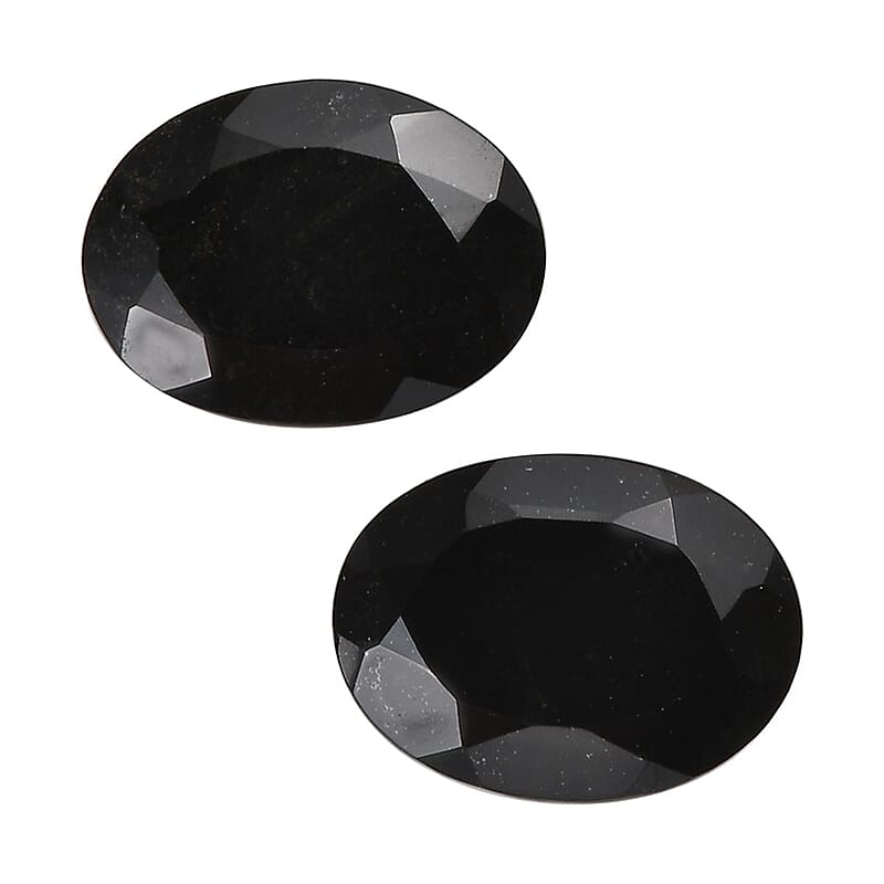 Australian Black Tourmaline Set of 2 (Ovl 8x6 mm) 2.19 ctw