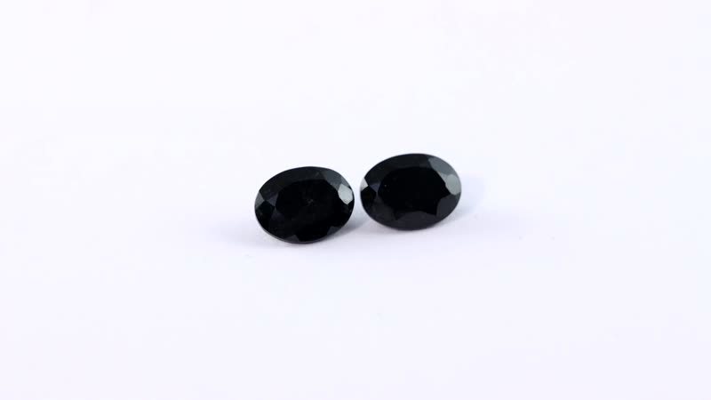 Australian Black Tourmaline Set of 2 (Ovl 8x6 mm) 2.19 ctw