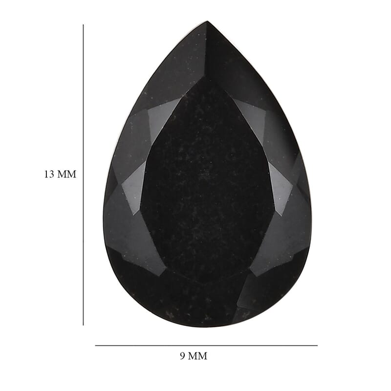 Australian Black Tourmaline (Pear 13x9 mm) 3.64 ctw