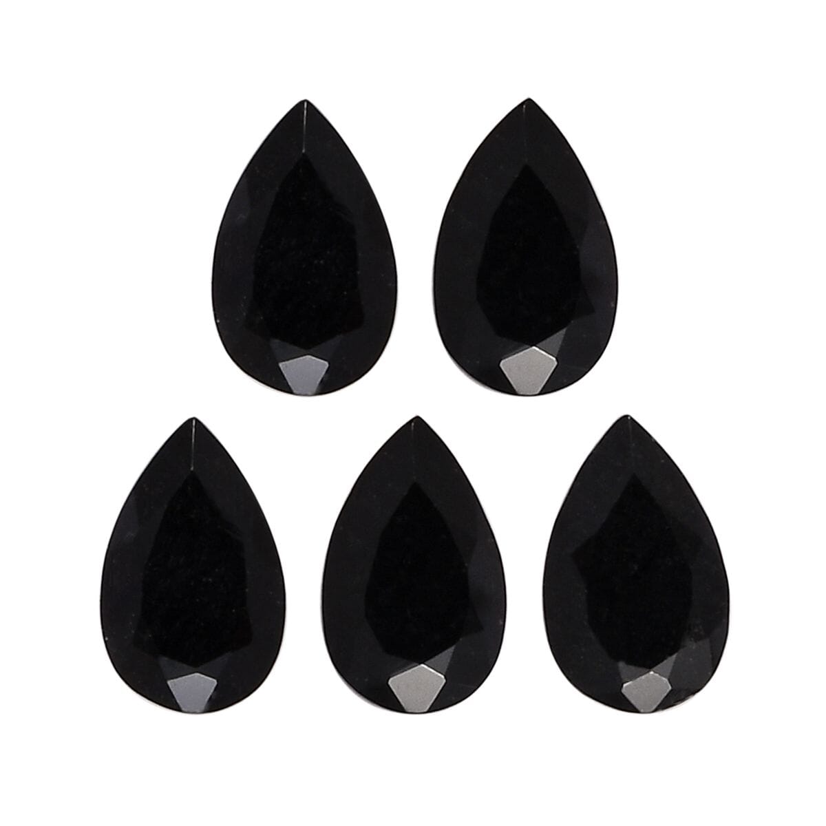 Australian Black Tourmaline Set of 5 (Pear 5x3 mm) 0.95 ctw image number 0
