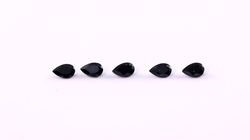 Australian Black Tourmaline Set of 5 (Pear 5x3 mm) 0.95 ctw