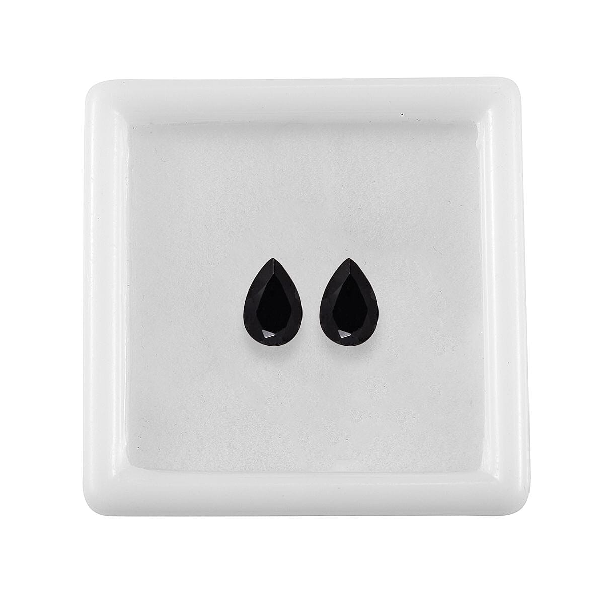 Australian Black Tourmaline Set of 2 (Pear 6x4 mm) 0.76 ctw