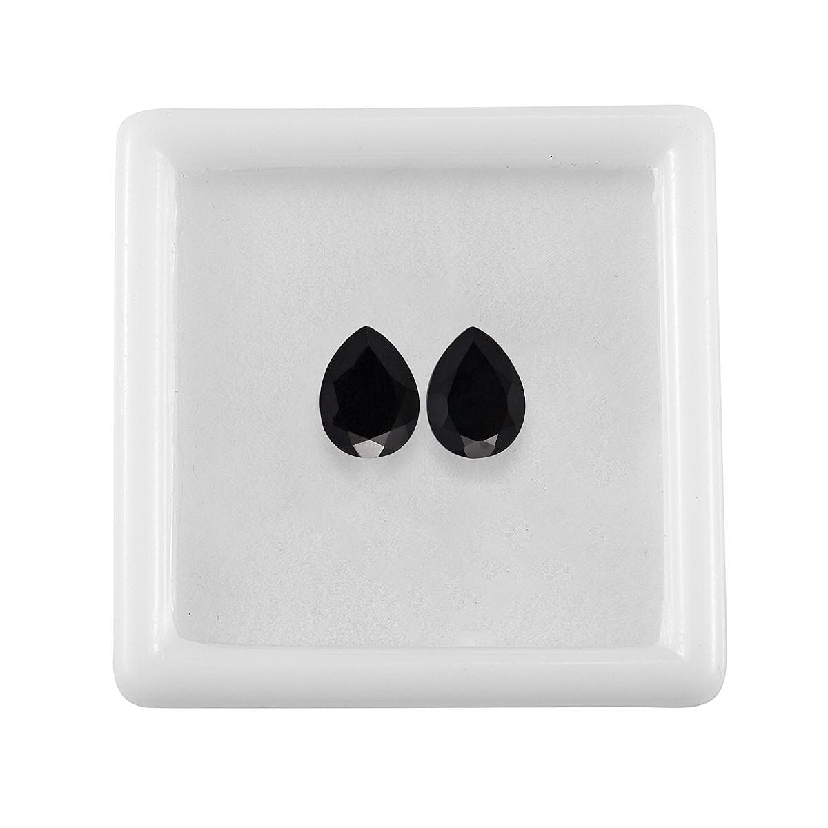 Australian Black Tourmaline Set of 2 (Pear 8x6 mm) 2.11 ctw