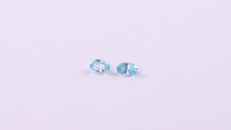 Blue Zircon Set of 2 (Ovl 5x3 mm) 0.59 ctw