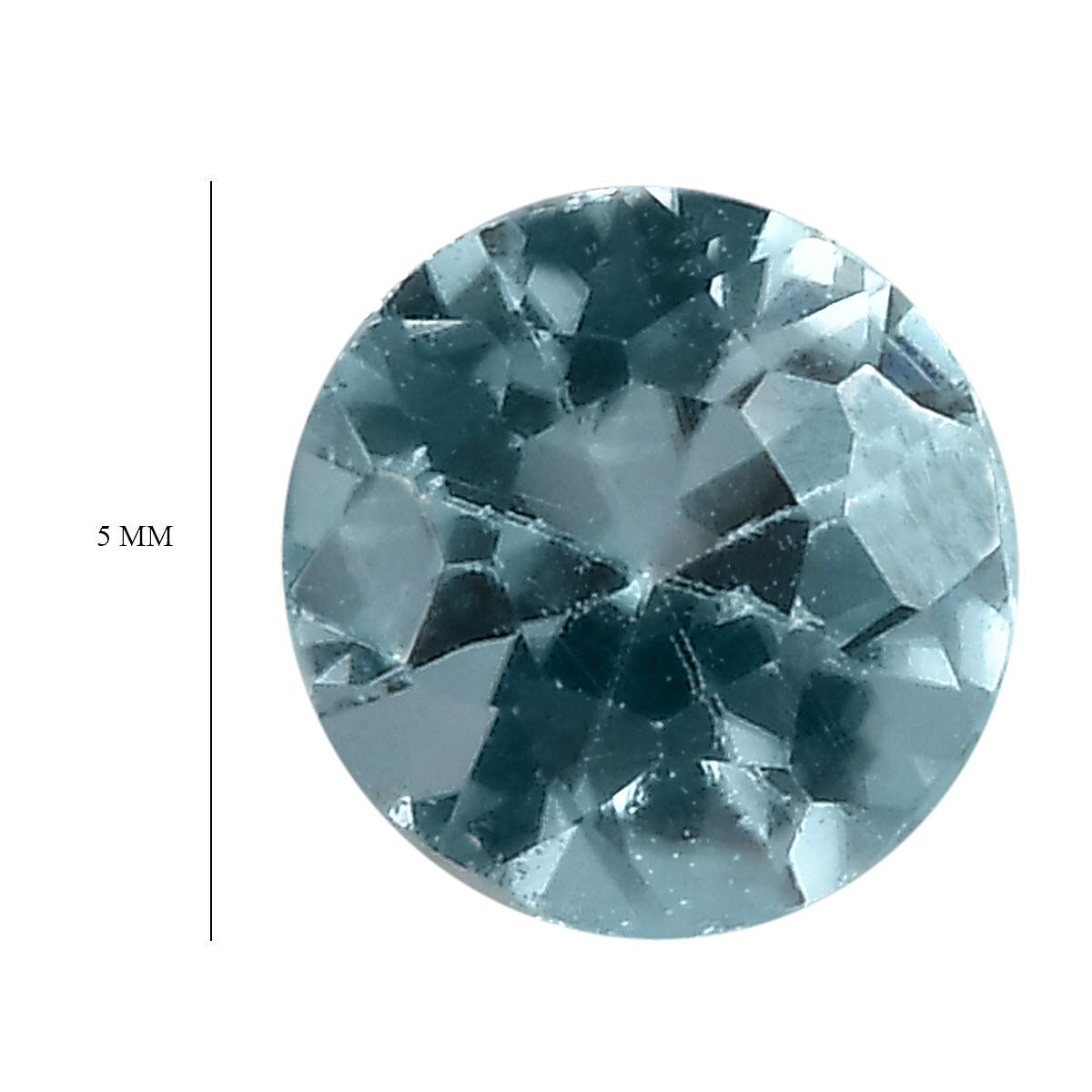 Blue Zircon (Rnd 5 mm) 0.55 ctw