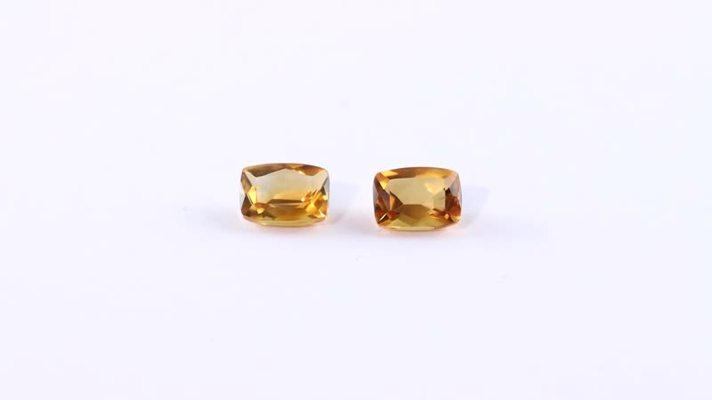 Premium Brazilian Citrine Set of 2 (Cush 7x5 mm) 1.71 ctw