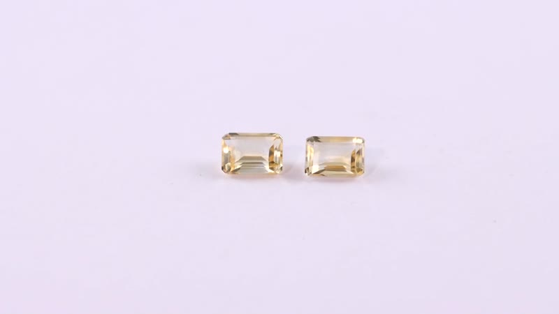 Brazilian Citrine Set of 2 (Oct 6x4 mm) 1.11 ctw