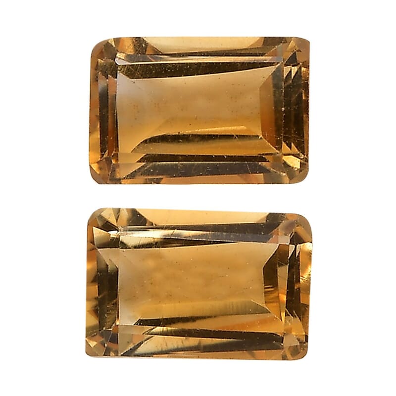 Premium Brazilian Citrine Set of 2 (Oct 6x4 mm) 1.02 ctw