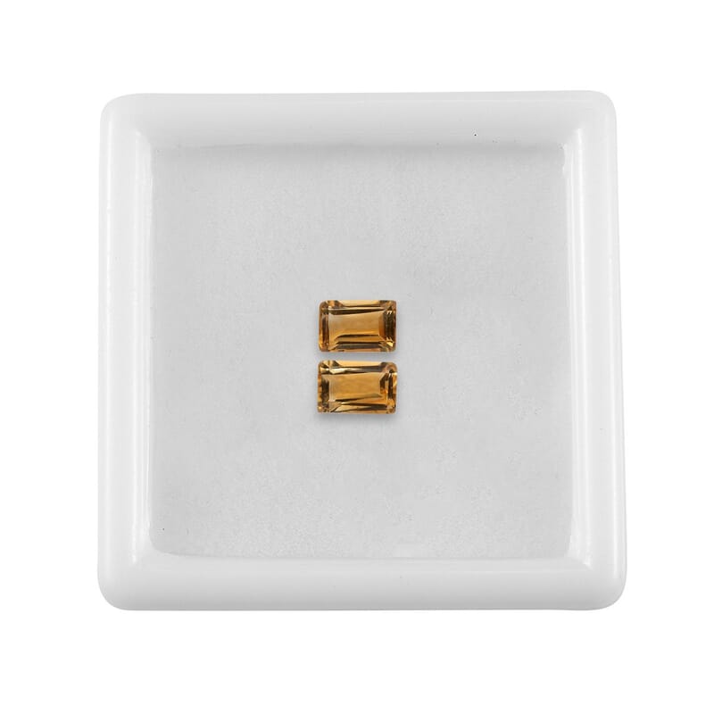 Premium Brazilian Citrine Set of 2 (Oct 6x4 mm) 1.02 ctw